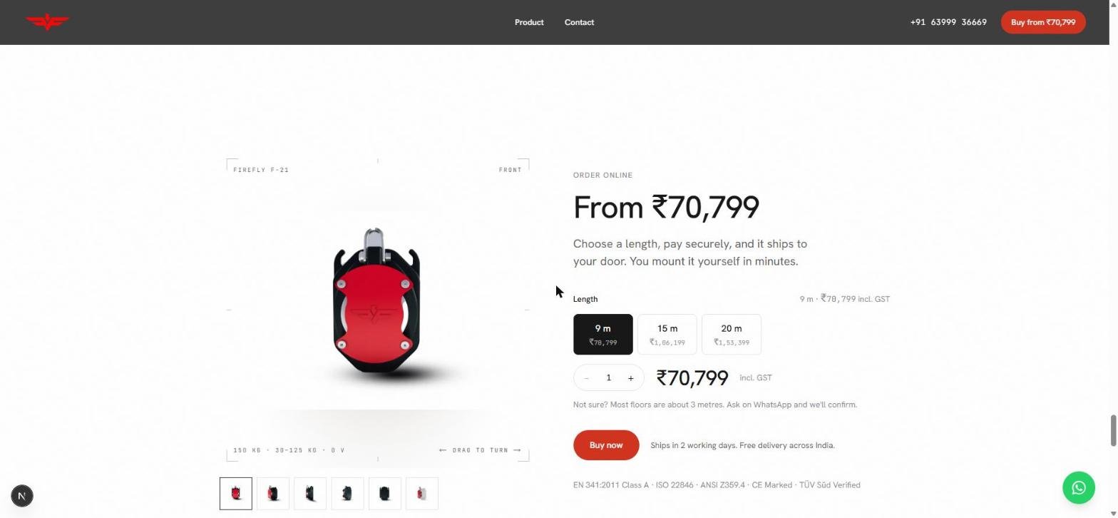 The buy block, updating live with the scroll